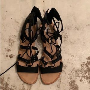 Black strapped sandals